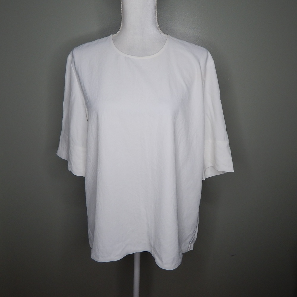 everlane women go weave shirt w/zipper sz 6 white